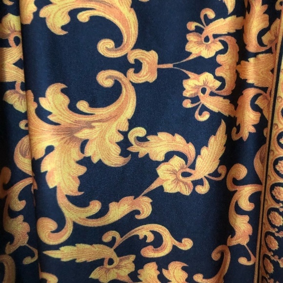 Boohoo Navy & Gold Print One Piece Swimsuit Size 18 - Picture 3 of 6